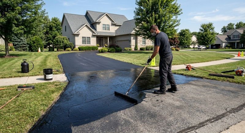 Hot Tar Driveway Sealing in San Antonio, TX